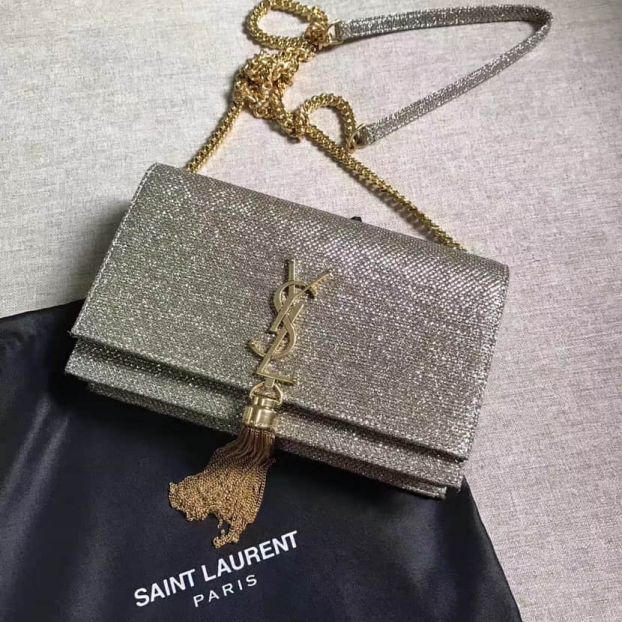 YSL KATE MONOGRAM Tassel Bag on Chain 452159 Gold Shoulder Bags