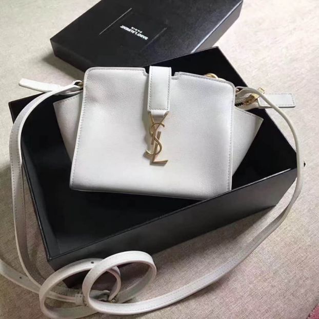 YSL White TOYYSL CABAS Crossbody 452322 Shoulder Bags