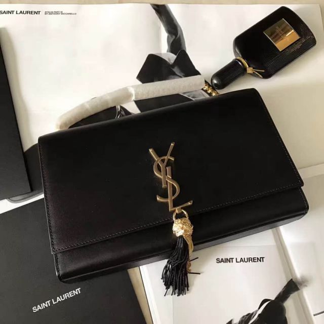 YSL Medium KATE MONOGRAM Black Tassel Crossbody 471642 Shoulder Bags