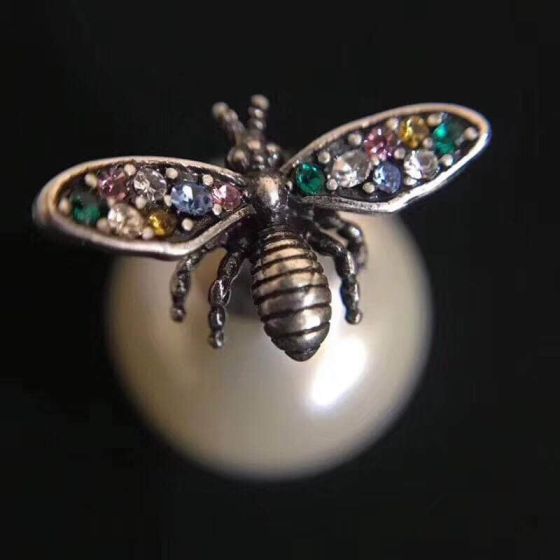 CD TRIBALES - COLORED DIAMONDS BEE PEARL EARRINGS