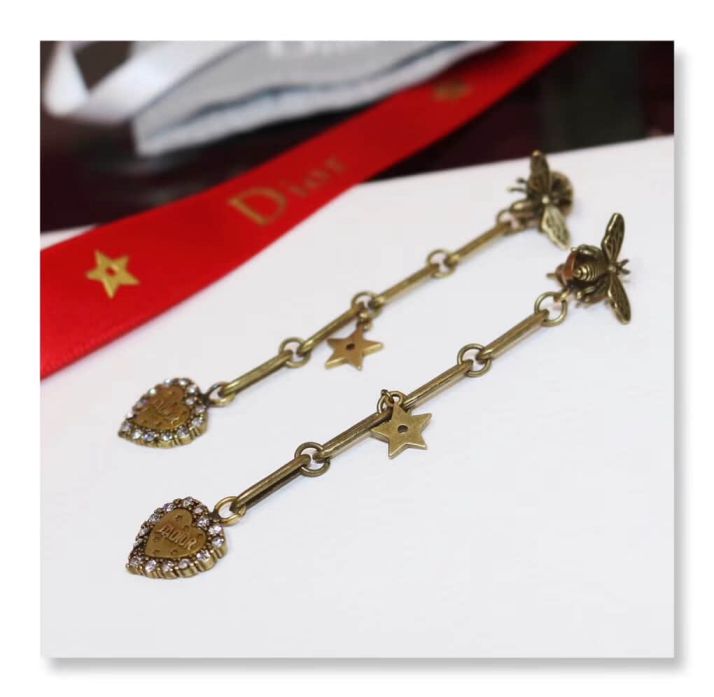 JACD HEART LONG STAR BEE EARRINGS