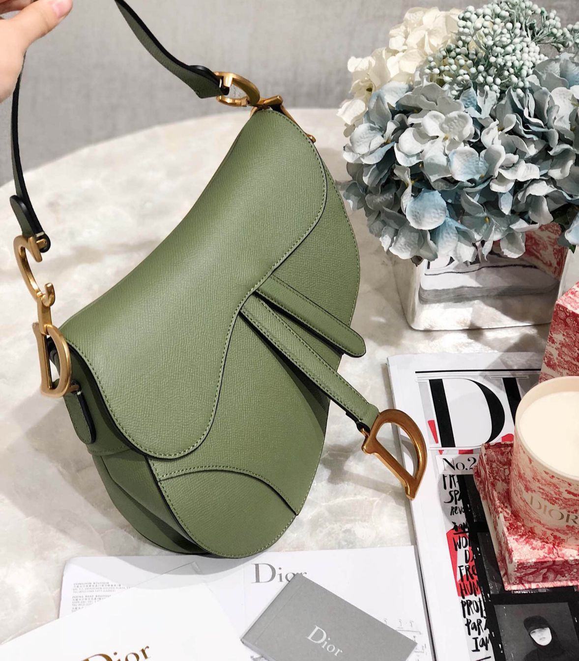 CD 2019 GREEN SADDLE BAG LARGE SADDLE BAGS