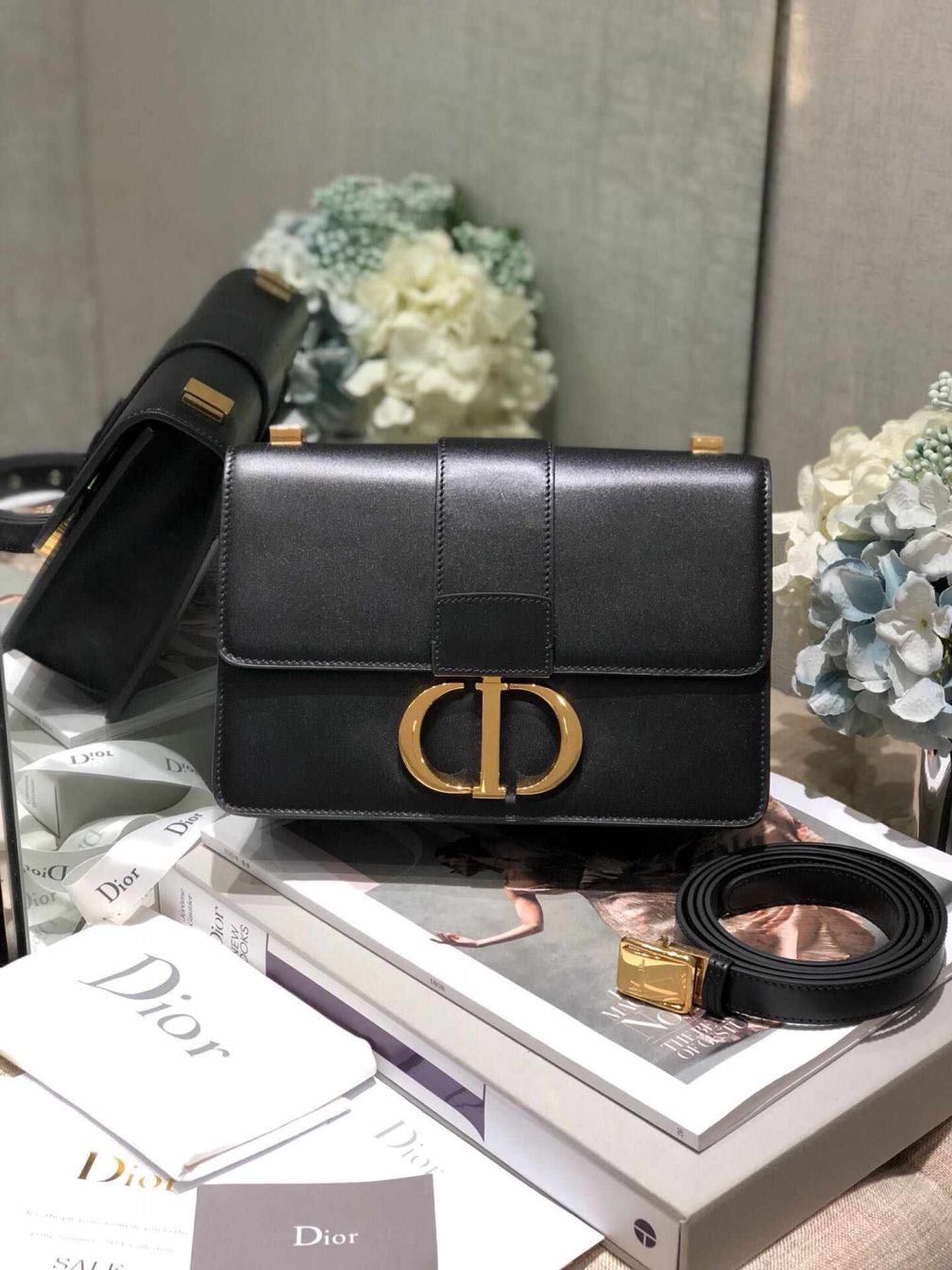 CD 2019 ALL LEATHER 30 MONTAIGNE BAGS BLACK