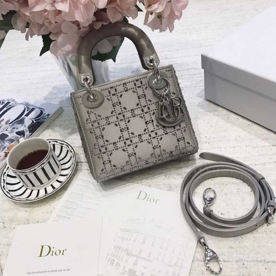 CD LADY MINI DIAMOND LADY BAGS GREY