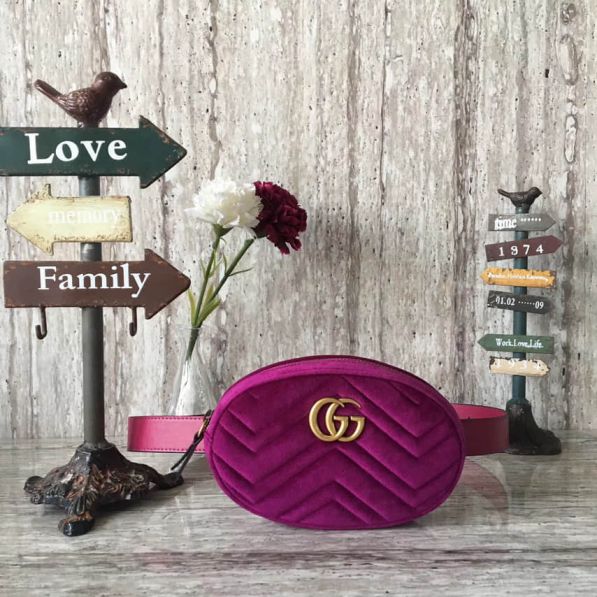 GG Marmont 476434 Purple Red Women Waist Bags