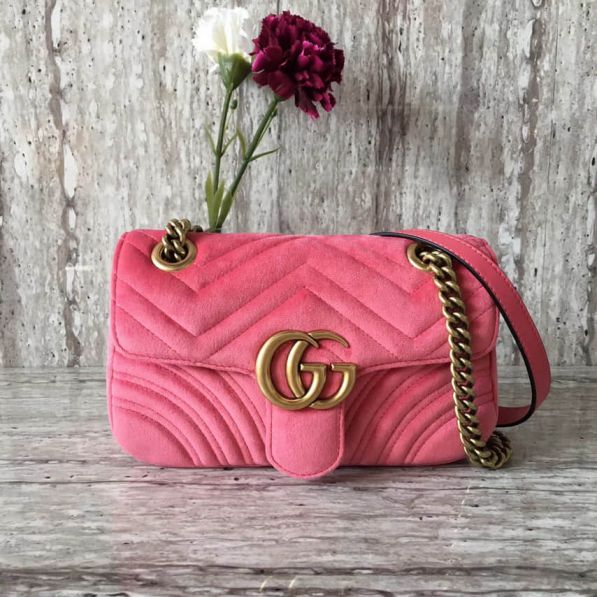 GG Marmont Epi Crossbody 446744 Pink Women Shoulder Bags