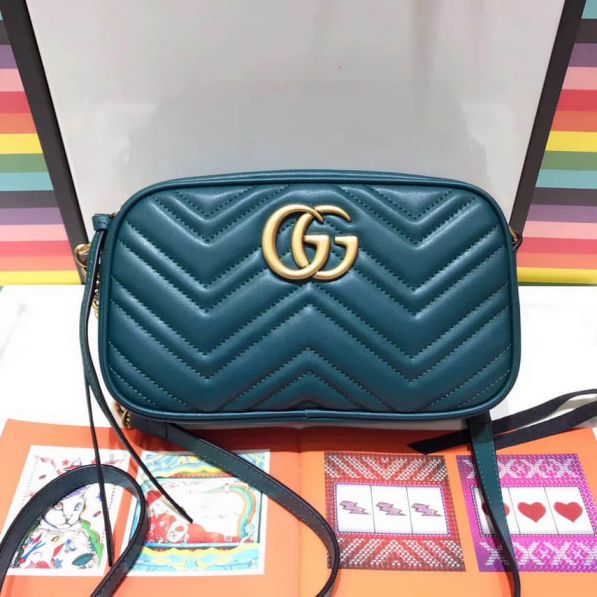 GG Marmont Epi Leather Camera Bags 447632Green Black Women Shoulder Bags