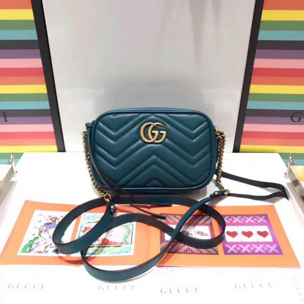 GG Marmont Epi Leather mini Camera Bags 448065Green Black Women Shoulder Bags