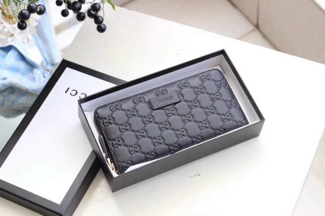 GG zip 449391 Black Men Wallets