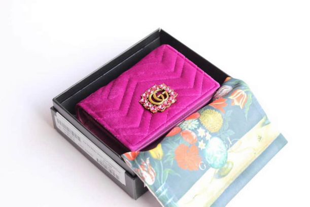 GG 2018SS Purple Red Red GG 499783 Women Card Holder