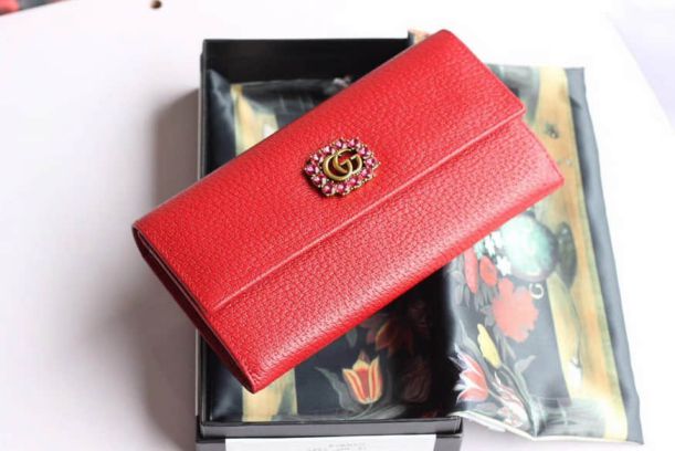 GG Red GG Red Leather 499779 Women Wallets