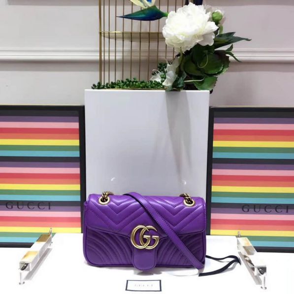 GG Marmont 443497 Purple Women Shoulder Bags