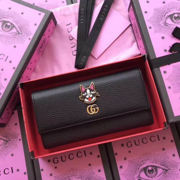 GG 2018SS NEW Flap 499324 Black Women Wallets