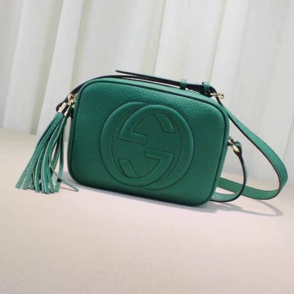 GG 308364 A88EN My Good Life Green Black Leather Crossbody Women