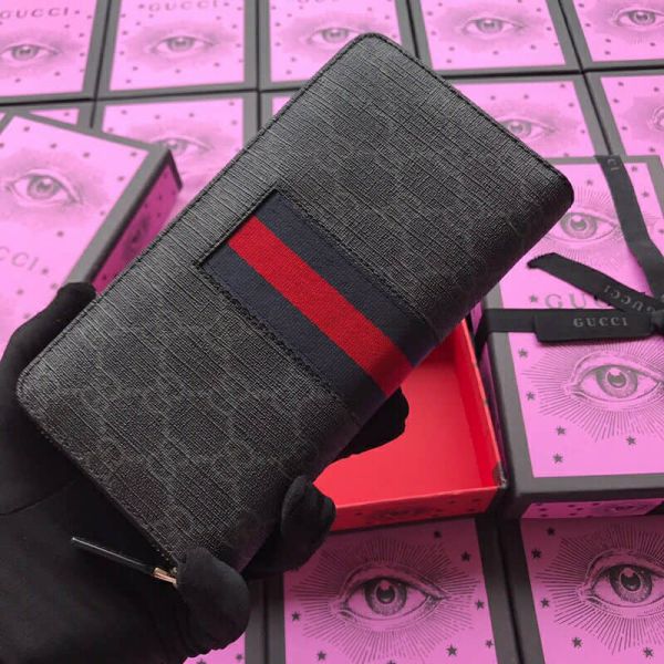 GG PVC Leather 408831 Black pvc Men Wallets