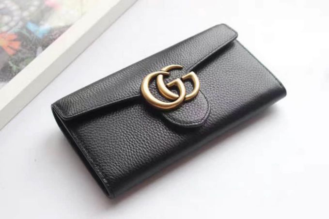 GG 400586 GG Marmont Long Black Women Wallets