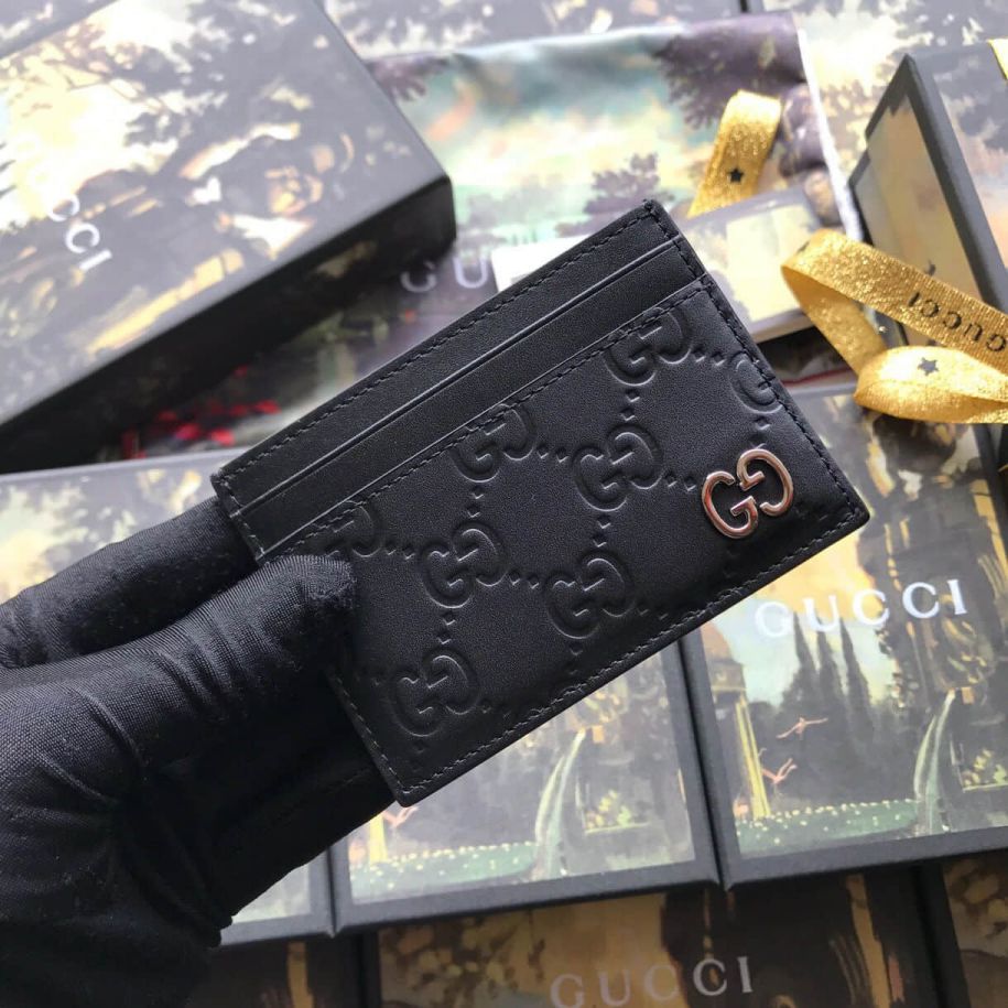 GG Black Epi GG 473927 Men Card Holder