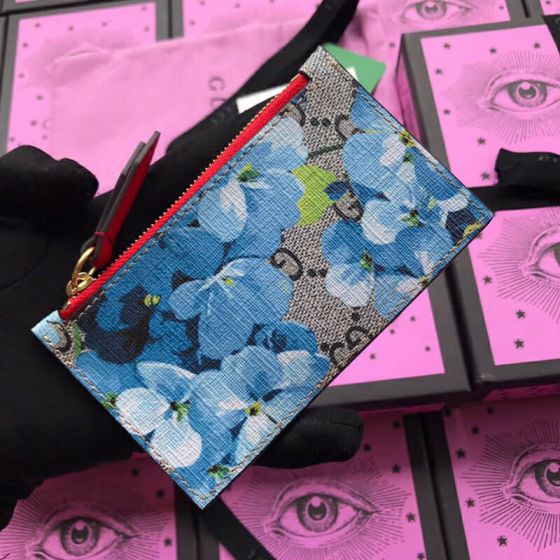 GG Blooms 430275 Blue Red Women Card Holder