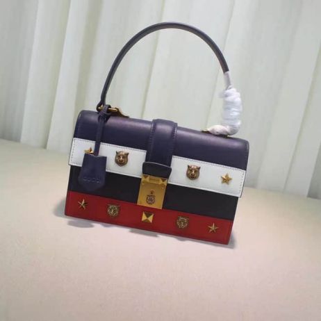 GG NEW 421997 Blue White Red Tote Rivet Women Clutch Bags