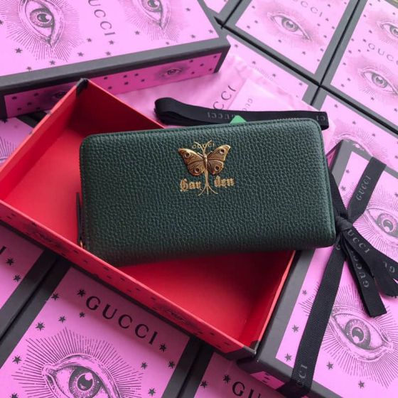 GG 2019SS NEW zip 516927 Butterfly Leather Women Wallets