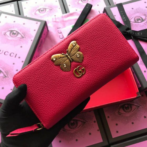 GG Leather Butterfly 499363 Leather Women Wallets