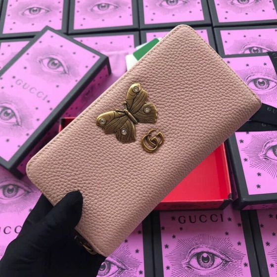 GG Leather Butterfly 499363 Leather Women Wallets