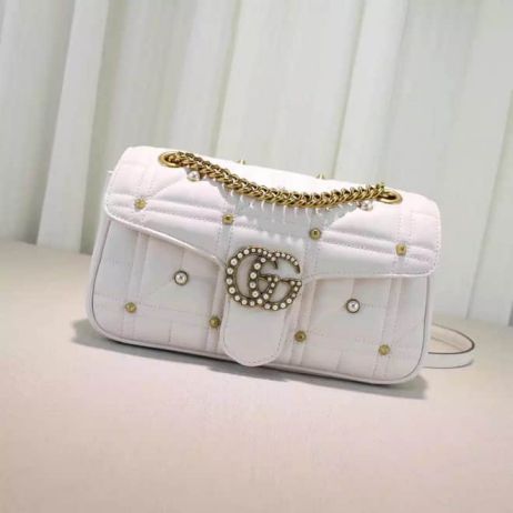 GG NEW 443497 White Pearl Women Shoulder Bags