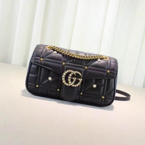 GG NEW 443497 Black Pearl Women Shoulder Bags