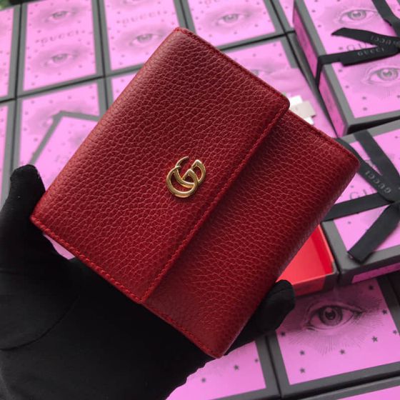 GG 456122 Red Leather Women Wallets