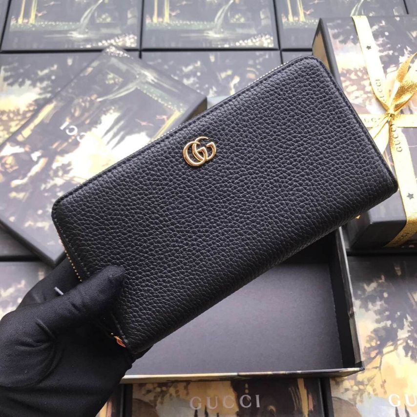 GG 456117 Black Leather Women Wallets