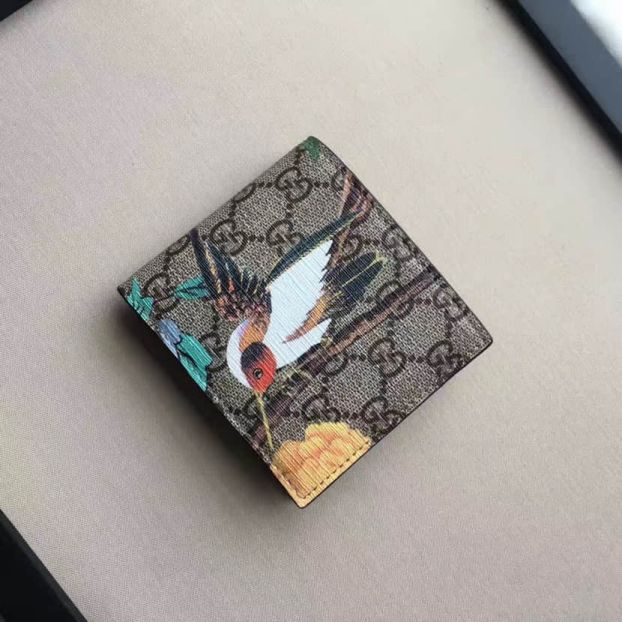 GG NEW Tian GG Leather Birds 427008 Men Wallets