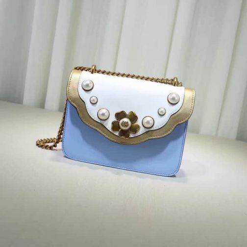 GG 2016 NEW 432282 White Blue GG Women Shoulder Bags