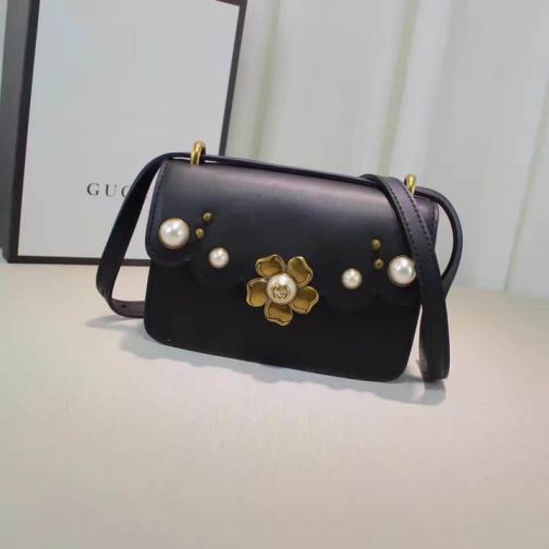 GG 16 NEW Pearl 432682 Black Women Shoulder Bags