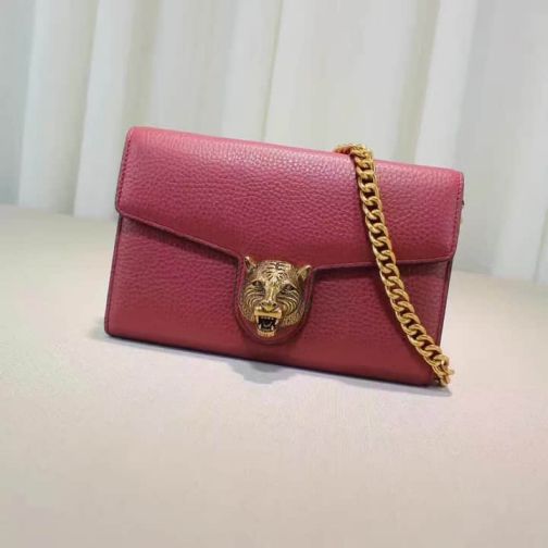 GG NEW Chain Bronze 414984 Rose Red Women Shoulder Bags