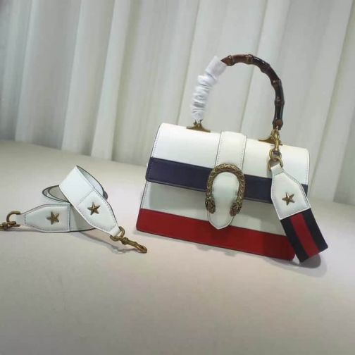 GG 2017SS Tote 448075 White Blue Red Women Clutch Bags