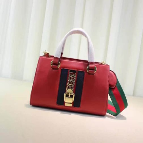 GG 17 NEW 460381 Red Chain Tote Women Clutch Bags