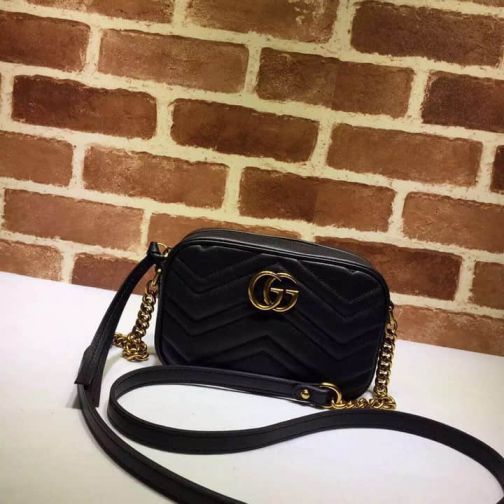 GG Chain Crossbody 448065 Black Women Shoulder Bags