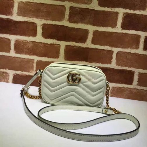 GG Chain Crossbody 448065 White Women Shoulder Bags