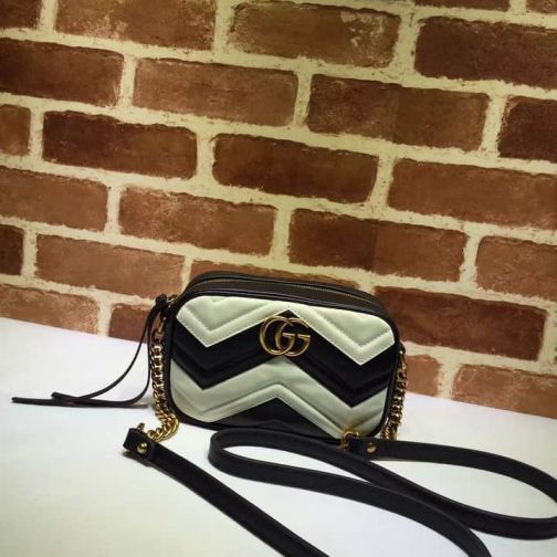 GG 16NEW gg marmont Black White 448065 Black White Women Shoulder Bags