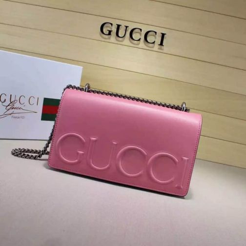 GG 16SS NEW Chain 410248 Pink Women Shoulder Bags