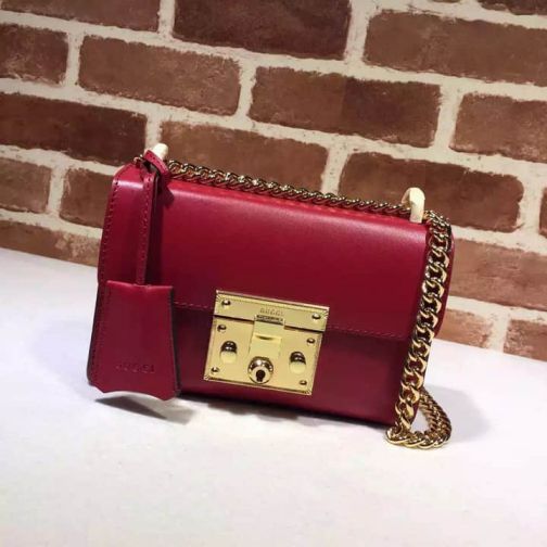 GG 15NEW Small Chain 409487 Red Leather Women Shoulder Bags