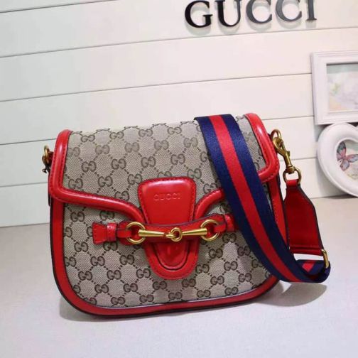 GG 2015 SS Medium Crossbody 383848 Red Women Shoulder Bags