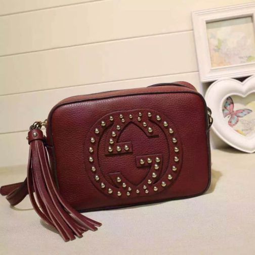 GG Soho Leather Small 308364Burgundy Women Shoulder Bags