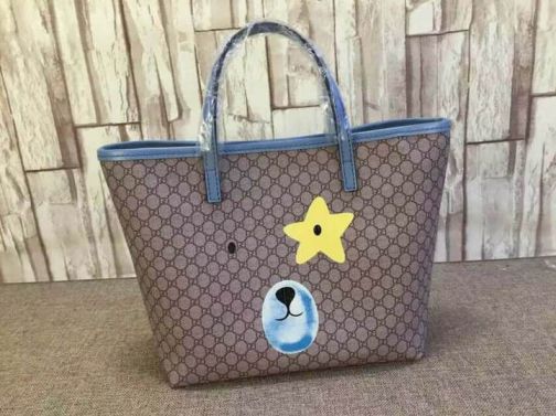 GG mini Shopper 388711 Sky Blue Women Shopping Bags