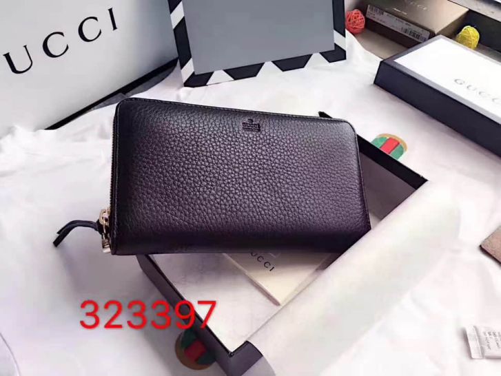 GG 323397 Leather Long zip Men Wallets