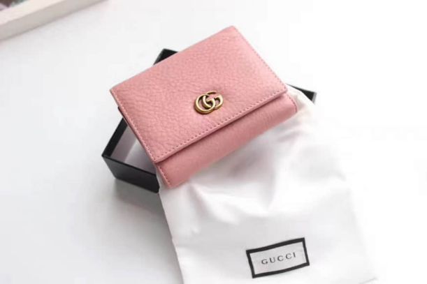 GG Marmont Pink Tri-fold Short 474746 Women Wallets