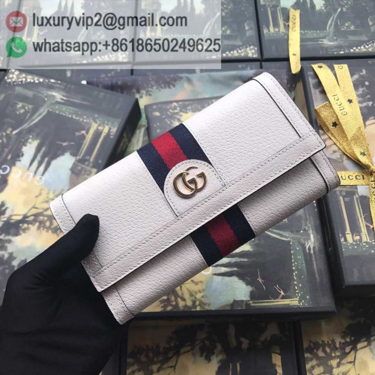 GG Ophidia 523153 White Women Leather Wallets