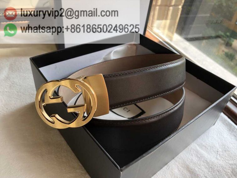 GG Cutout Leather 3.5cm Men Belts