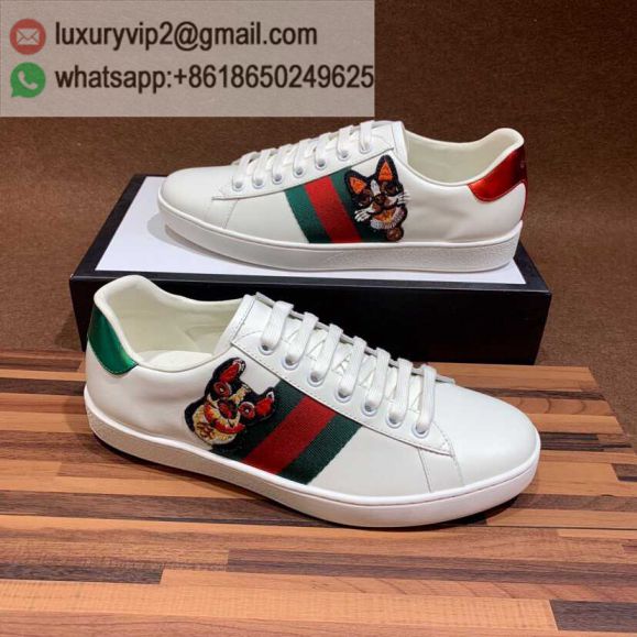 Gucci White Leather Classic White Men Shoes