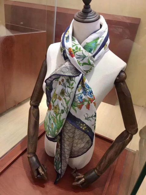 GG 2018SS 100% Silk Women Scarves